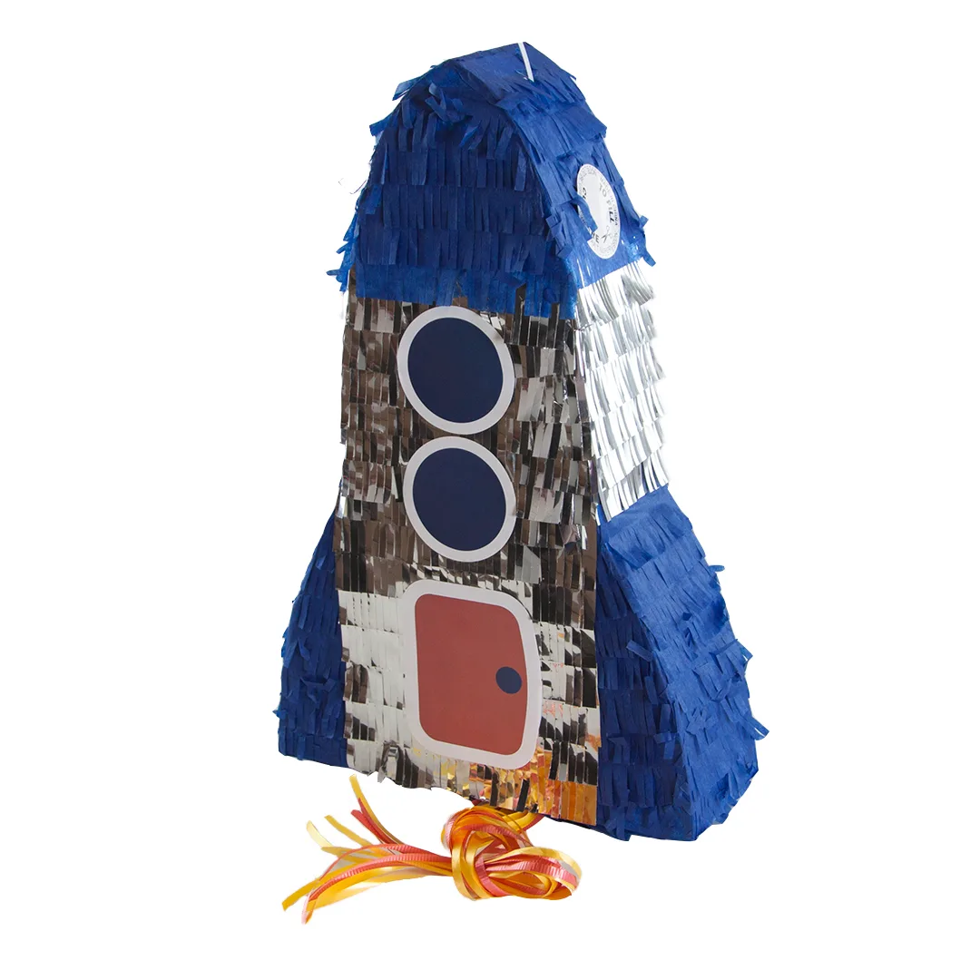 Пиньята Ракета, Синий/Серебро, Металлик, 43*28*10 см, 1 шт. в упак.