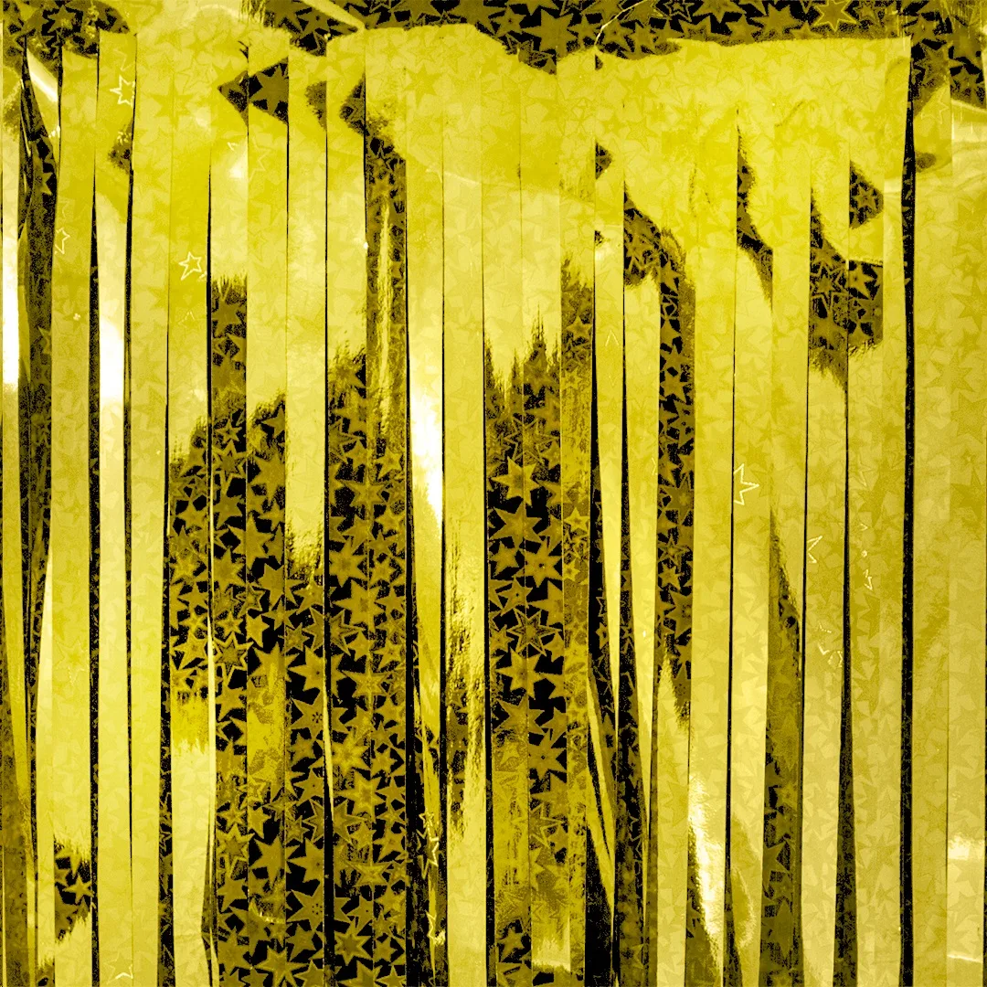 Занавес Дождик Звезды, Золото, Голография, 60*200 см, 1 шт.(Китай)