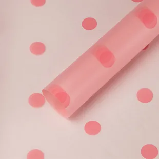 Пленка упаковочная матовая Горох Премиум Розовая 10*0,58м