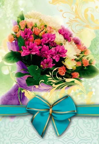 Мини открытка Без названия Букет  112х83  (20 шт.)