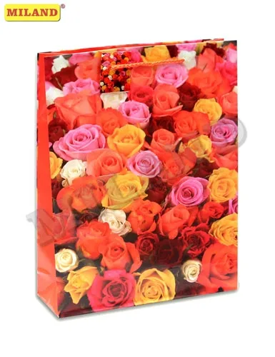 ОПТИМА Пакет подарочный ламинированный Восхитительные розы (L) 26.4х32.7х8