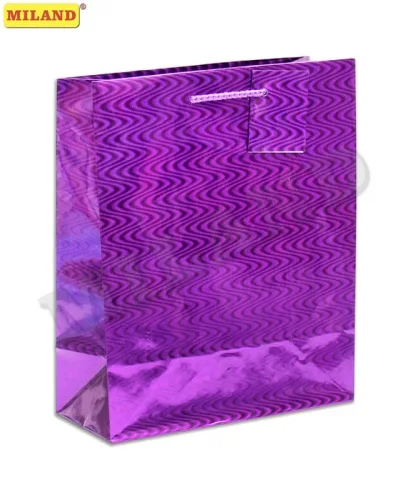 Пакет подарочный Фиолетовая волна (М-голография) 18 х 23 х 10