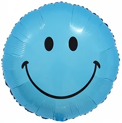F 18"/46см Круг, Смайл, Синий, 1 шт. (Китай)