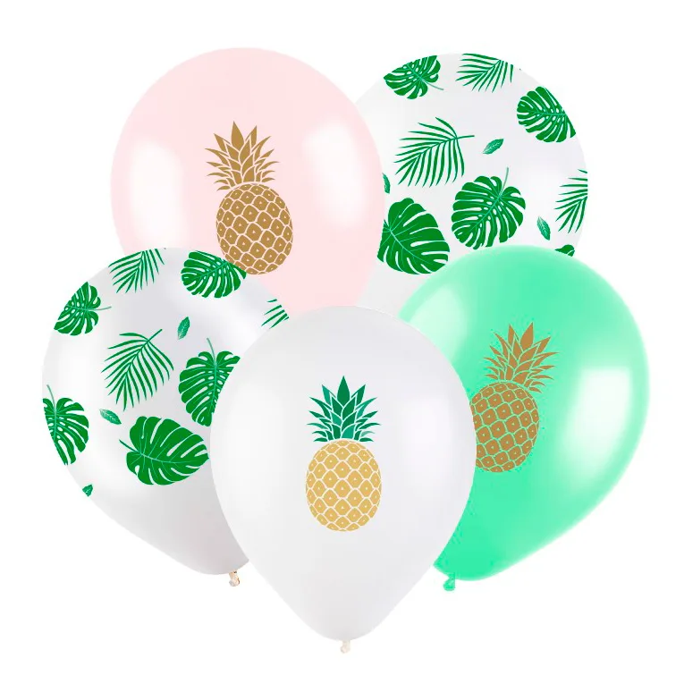 Т 12"/30см Ананасы микс Ассорти, Пастель-Кристал, 5 цв./100 шт./(Турция)