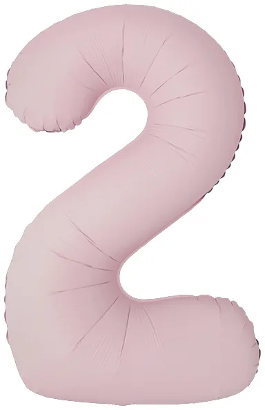 И 40"/102см Цифра, 2 Slim, Пыльная роза, Сатин, 1 шт. в уп.(Испания)