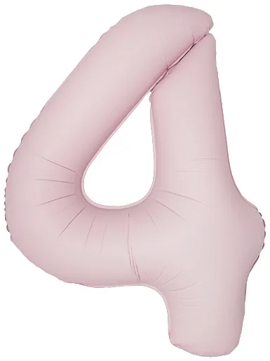 И 40"/102см Цифра, 4 Slim, Пыльная роза, Сатин, 1 шт. в уп.(Испания)