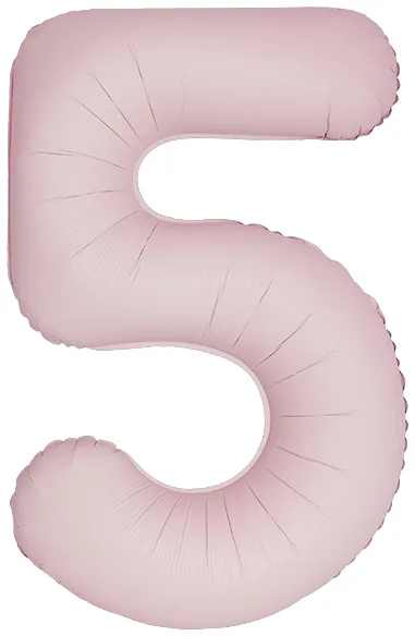 И 40"/102см Цифра, 5 Slim, Пыльная роза, Сатин, 1 шт. в уп.(Испания)