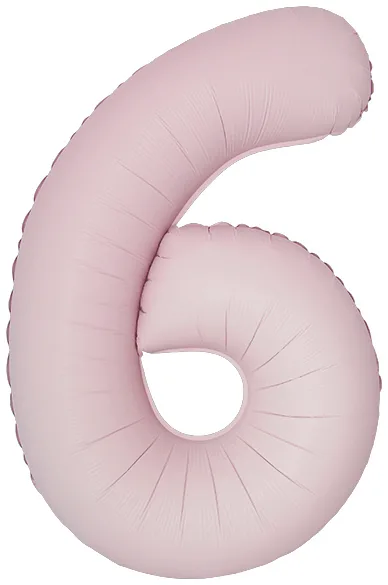 И 40"/102см Цифра, 6 Slim, Пыльная роза, Сатин, 1 шт. в уп.(Испания)