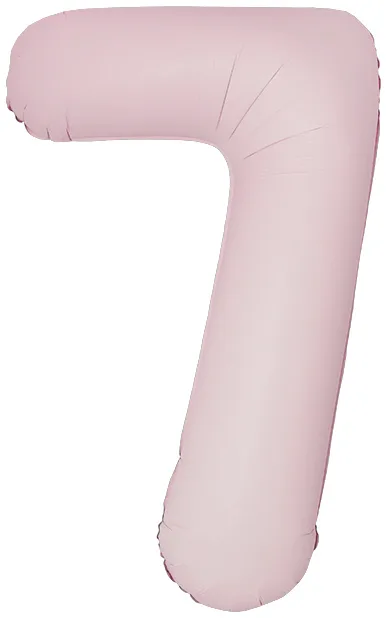 И 40"/102см Цифра, 7 Slim, Пыльная роза, Сатин, 1 шт. в уп.(Испания)