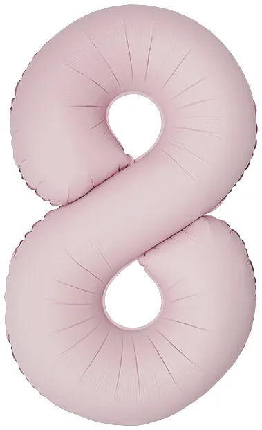 И 40"/102см Цифра, 8 Slim, Пыльная роза, Сатин, 1 шт. в уп.(Испания)