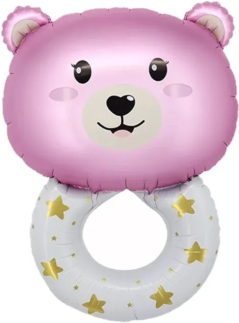 F 27"/69см Погремушка Медвежонок, Розовый, 1 шт. (Китай)