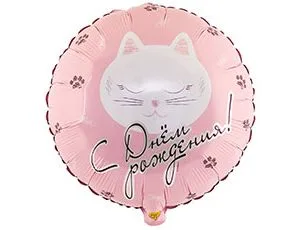 К 18" Круг  ДР Котики/1 шт./(Китай)