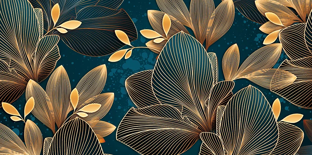 Конверты для денег, Золотые листья, с блестками, 10 шт.