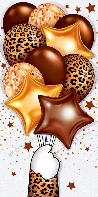 Конверты для денег, Воздушные шары (принт леопарда), 10 шт.