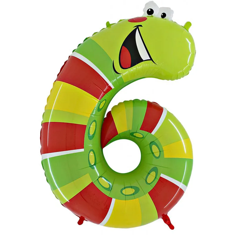 G 40"/102см Цифра "6" Гусеница  / 1 шт / (Италия)