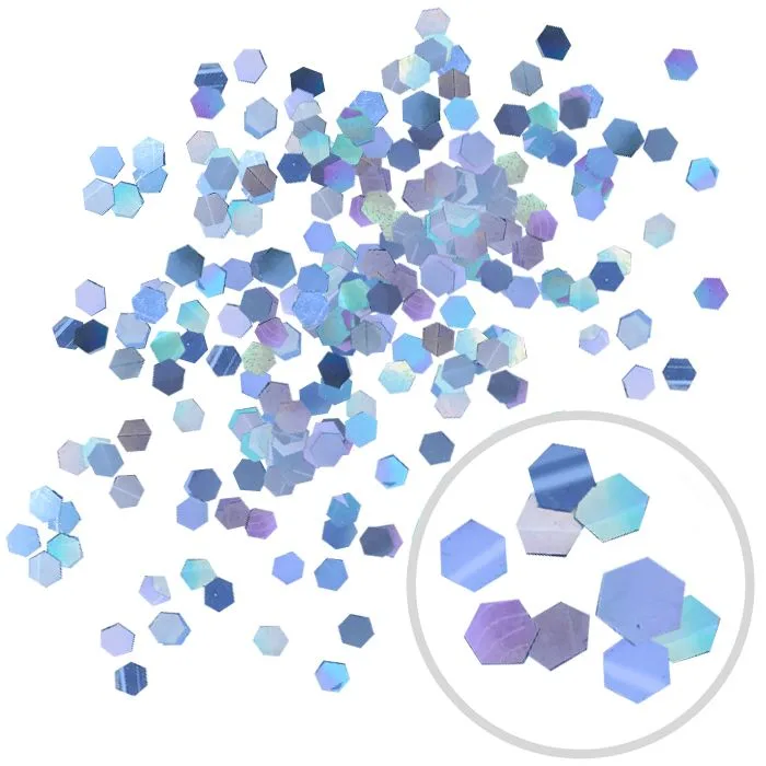 Глиттер "Блестки" лазерный Серебряный 6 мм/100 г./ (Китай)