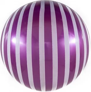 F 18"/46 см Сфера 3D, Белые полосы, Фуше, 1 шт.(Китай)