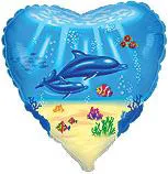 И 18 Сердце Дельфинья семья /  Dolphin / 1 шт / (Испания)