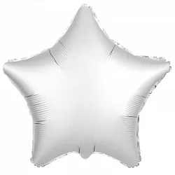 Р 18"/46см Звезда,Белый жемчужный, Сатин 1 шт.(Россия)