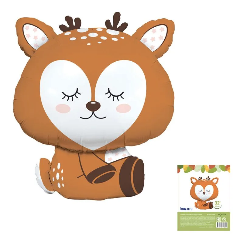 Р 32"/81см Олененок, Волшебный лес, 1 шт. в упак.  (Россия)