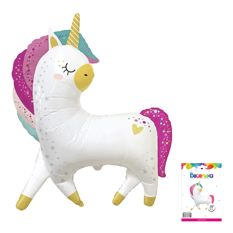 К 38"/95 см Единорог в упаковке,/ 1 шт.(Китай)