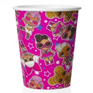 Стаканы (250 мл) Кукла ЛОЛ (LOL), Модные подружки, Розовый, 6 шт.