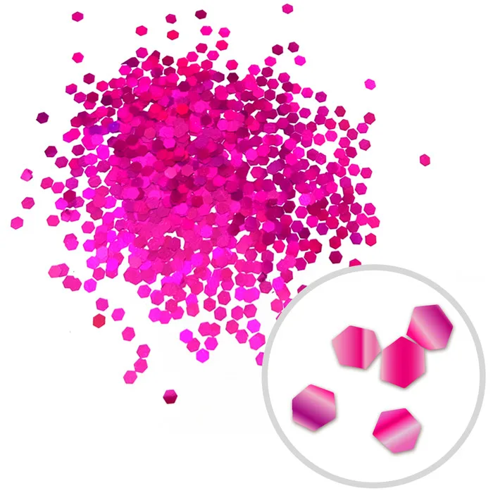 Глиттер "Блестки" лазерный Фуксия 2,5 мм/100 г./ (Китай)