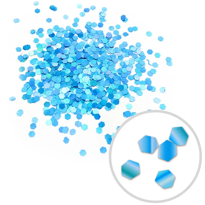 Глиттер "Блестки" лазерный Синий 2,5 мм/100 г./ (Китай)