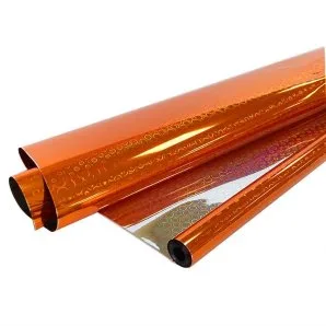 Пленка Голография Оранжевая / рулон 70 см*7,1 м 40 мкм (Россия)