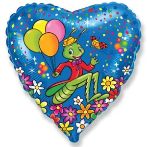 И 18 Сердце Кузнечик, синий / 1 шт / (Испания)