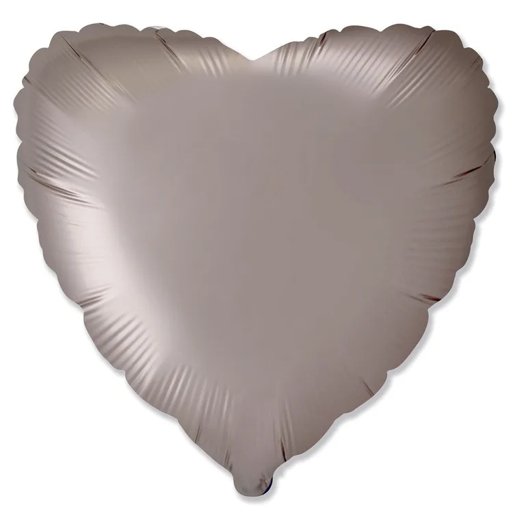 И 18"/46см Сердце Грибной, Сатин/ 1 шт / (Испания)