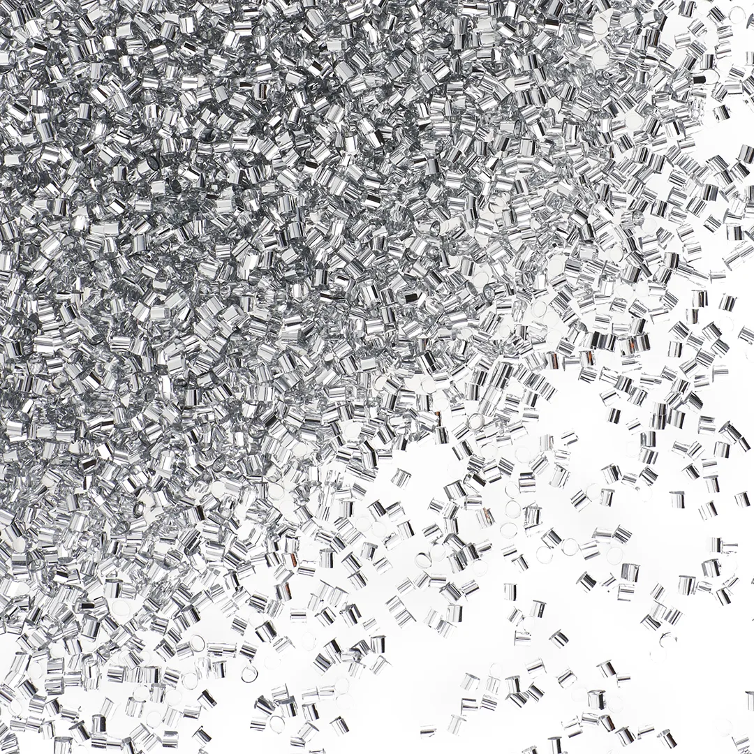 Конфетти фольга Цилиндры, Серебро, Металлик, 0,2 см, 20 г.