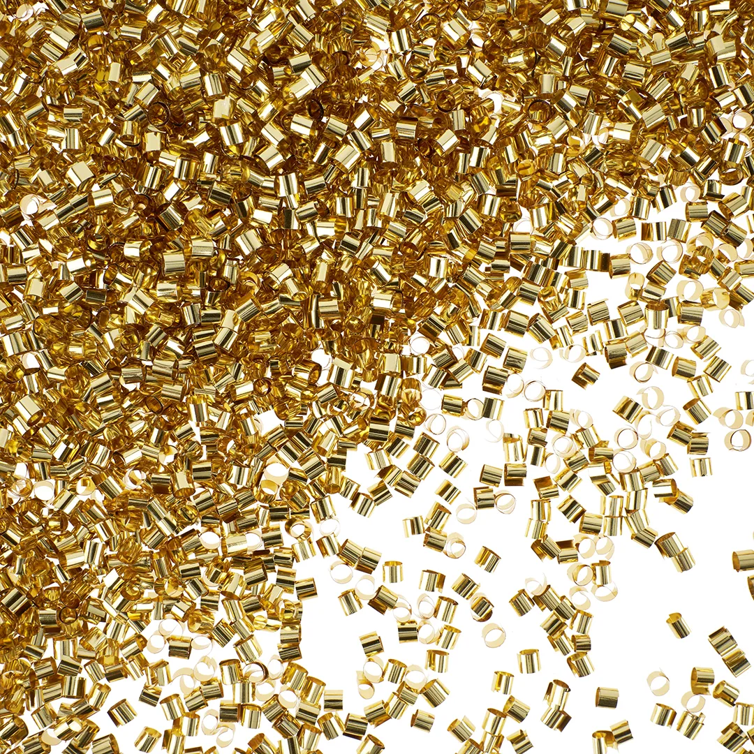 Конфетти фольга Цилиндры, Золото, Металлик, 0,2 см, 20 г.