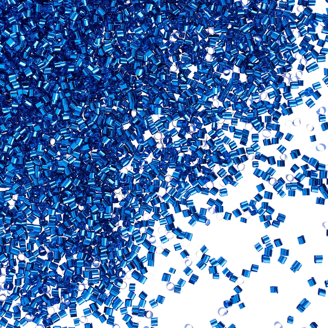 Конфетти фольга Цилиндры, Королевский синий, Металлик, 0,2 см, 20 г.