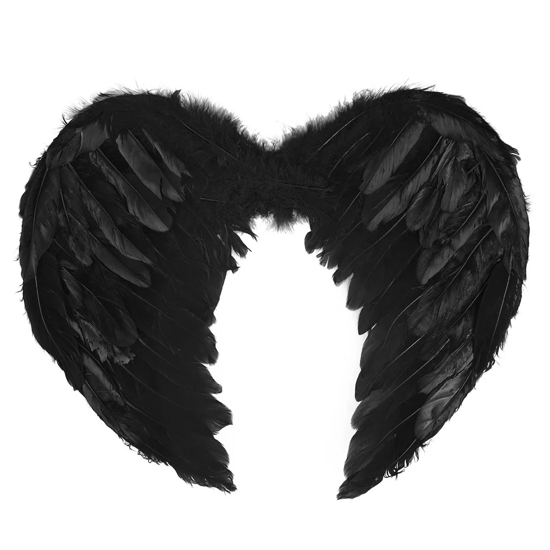 Крылья, Ангел, Размер M, Черный, 60*45 см, 1 шт.