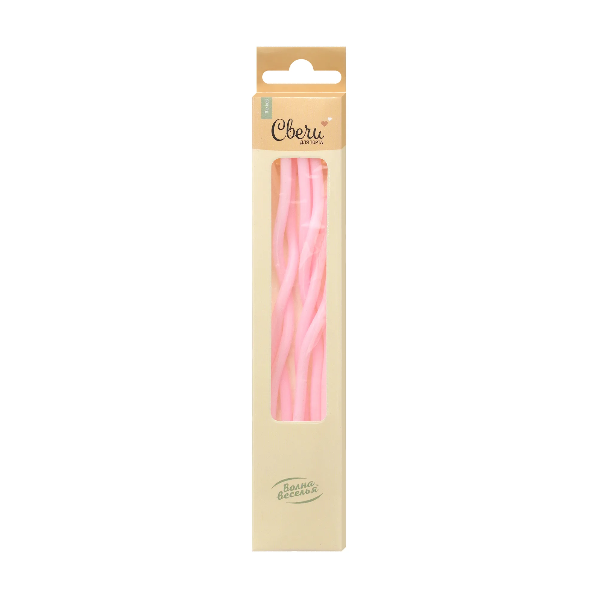 Свечи Спирали Люкс, Розовый, 0,4*12,5 + 3 см, 6 шт. с держат.