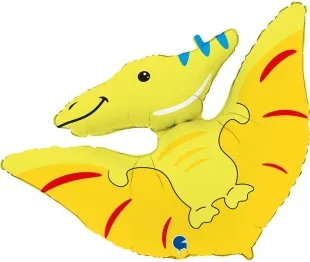 G 34"/85см Динозавр Птеродактиль, Желтый, 1 шт.  (Италия)