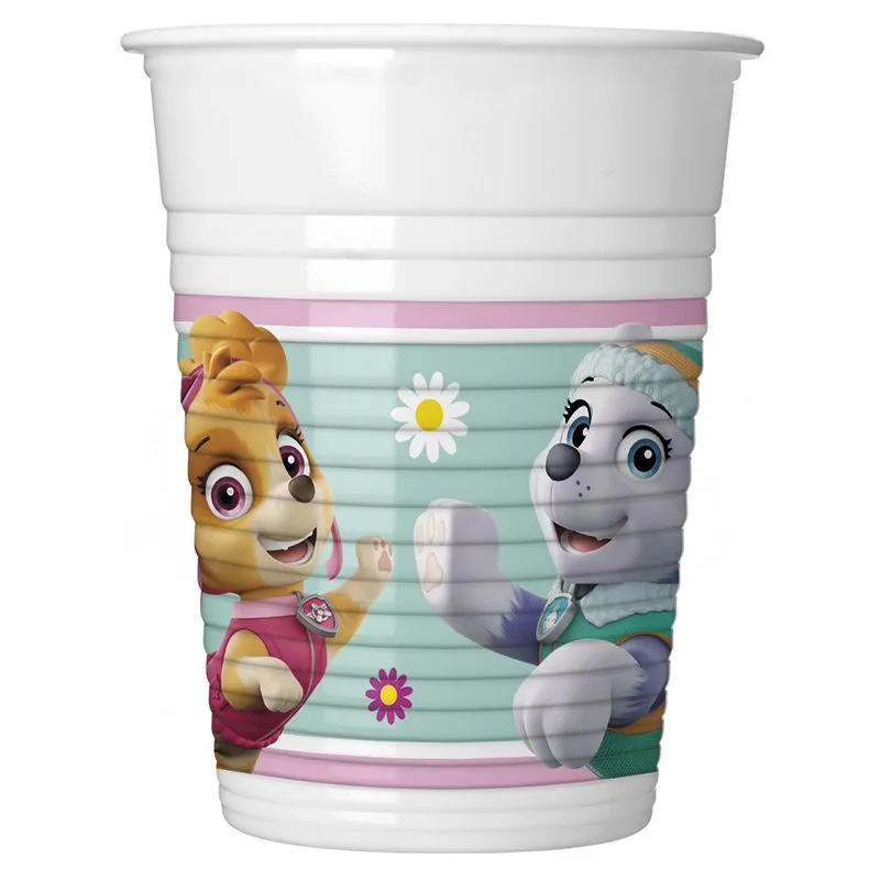 Стаканы пластиковые 200 мл "Щенячий Патруль"(дизайн для девочек) / набор 8 шт. /