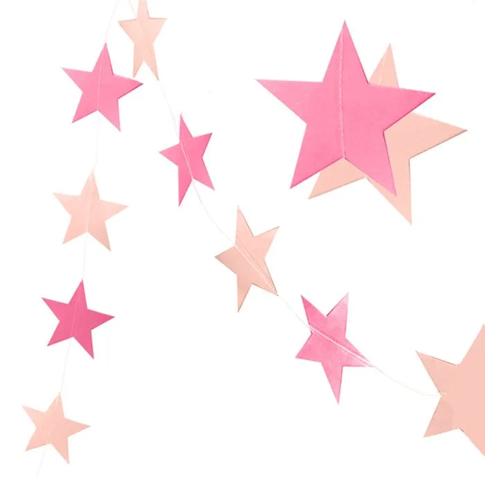 Гирлянда 3,2м "Звезды Микс" Фуксия и розовый/ 1 шт./(Китай)
