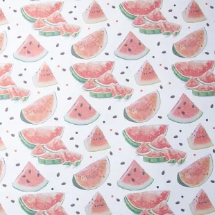 Упаковочная бумага, Крафт (0,5*10 м) Дольки арбуза, Красный, 1 шт.