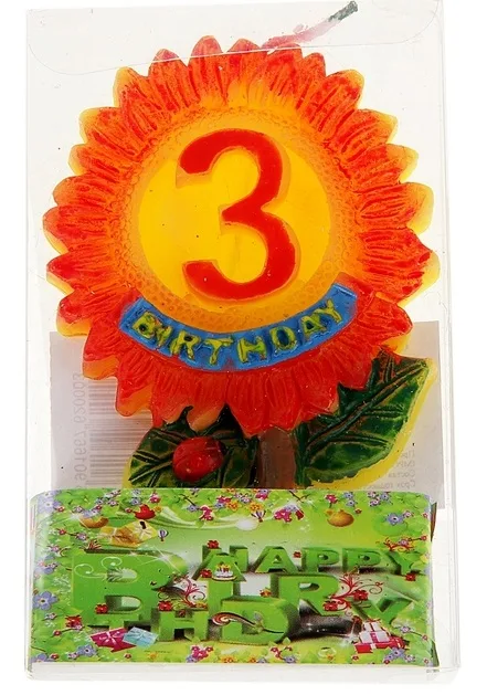 Свеча цифра "3" Подсолнух