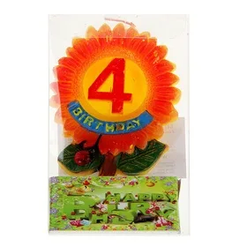 Свеча цифра "4" Подсолнух
