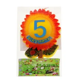 Свеча цифра "5" Подсолнух