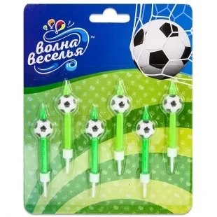 Свечи Футбольный мяч, 6 см., 6 шт.