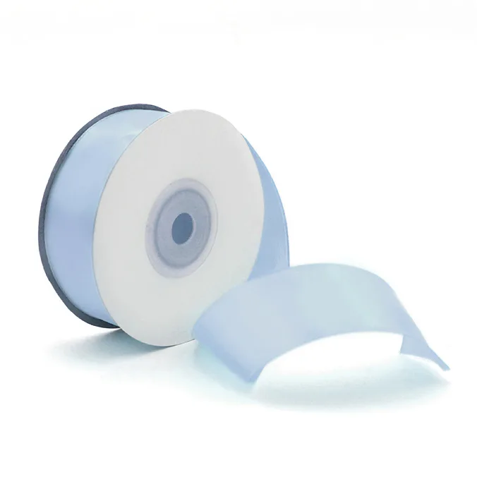 Лента Атлас Жемчужно-голубой / 25 мм * 22,85 м (Китай)