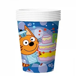 Стаканы Три кота, 225 мл. Синий (6 шт.)