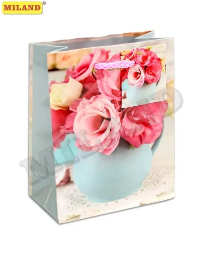 Пакет подарочный Нежные цветы (S) 12 х 15 х 6