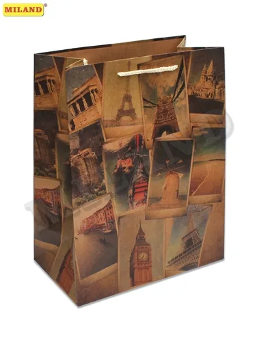 Пакет подарочный Воспоминания о путешествии (L-Kraft) 26 х 33 х 14