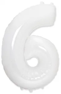 И 40"/102см Цифра "6", Белый. в упак./ 1 шт (Испания)