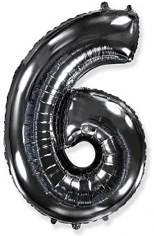 И 40"/102см Цифра, 6, Черный, в упак. 1 шт.  (Испания)